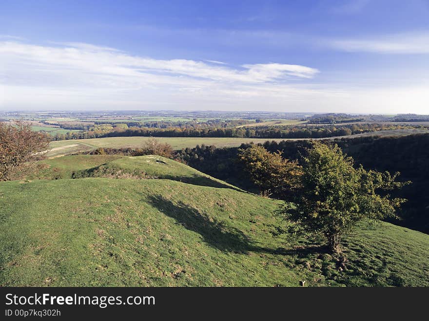 View from the pegston hills hertfordshire.