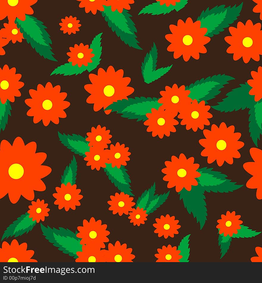 Vivid, colorful, repeating flower background. Vivid, colorful, repeating flower background