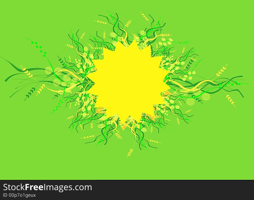 Abstract sun and herb design