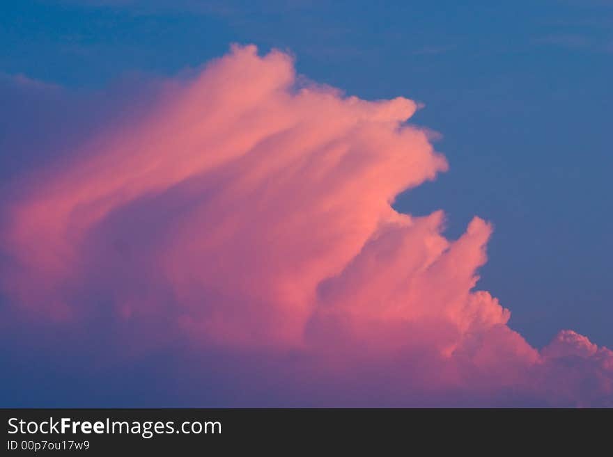 Cloud on sunset sky