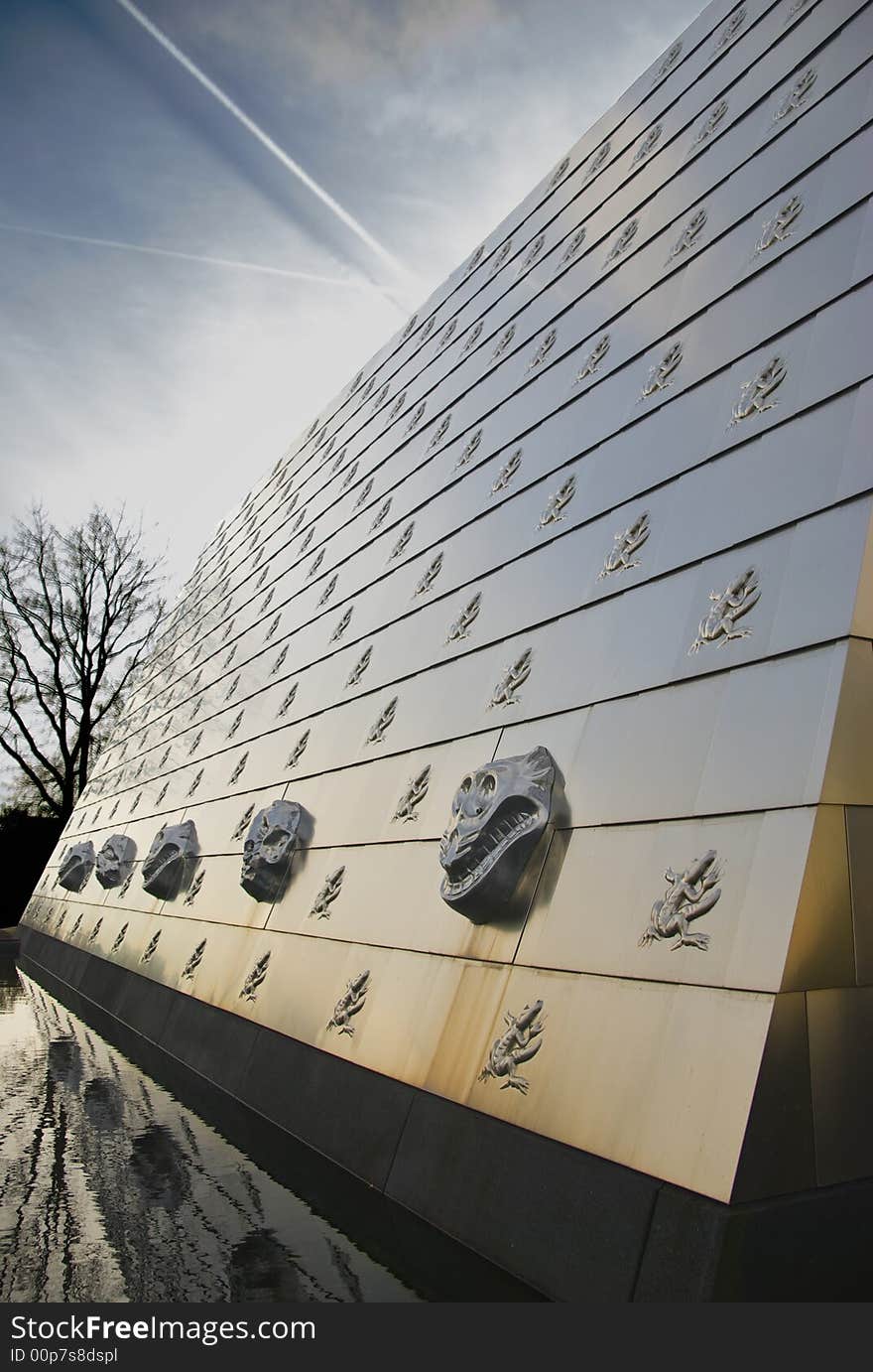 Dutch Building decorated with masks and textures. Dutch Building decorated with masks and textures