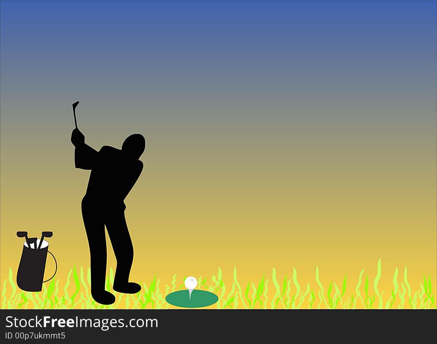 Man playing golf