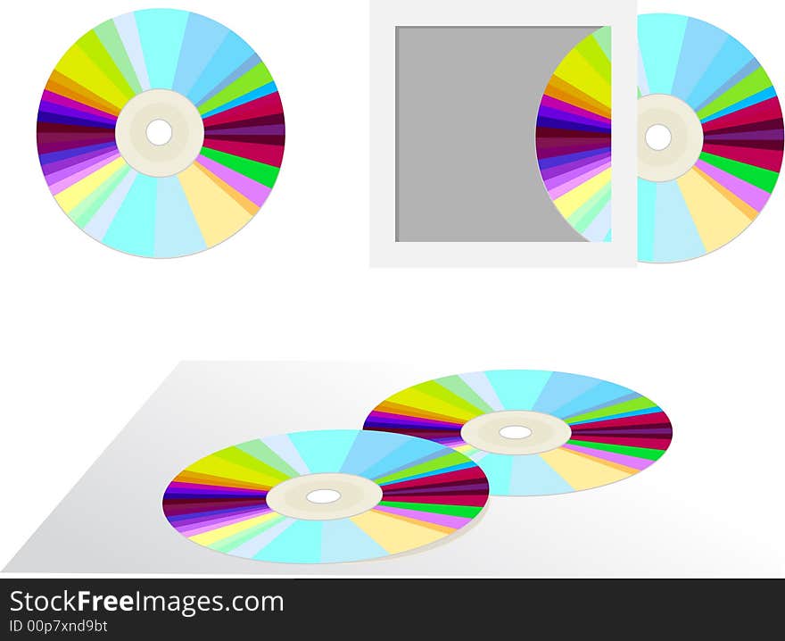 Vector illustration of compact disc. Vector illustration of compact disc