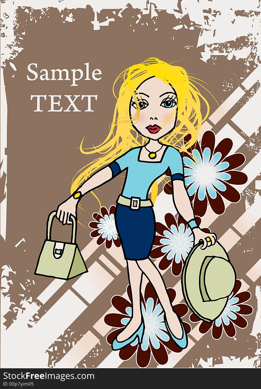 Shopping girl background