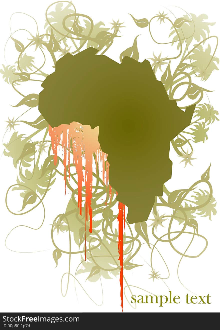 The big wild continent in abstract floral and jungle. The big wild continent in abstract floral and jungle