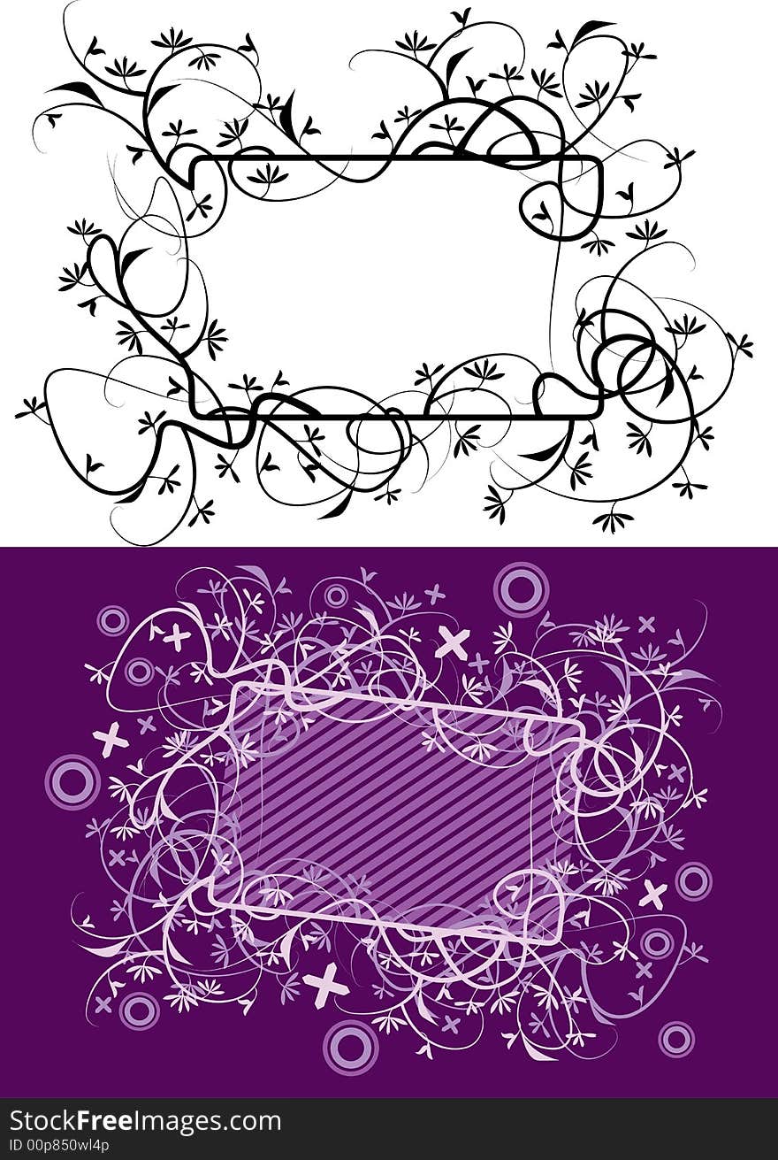 Floral frame background vector