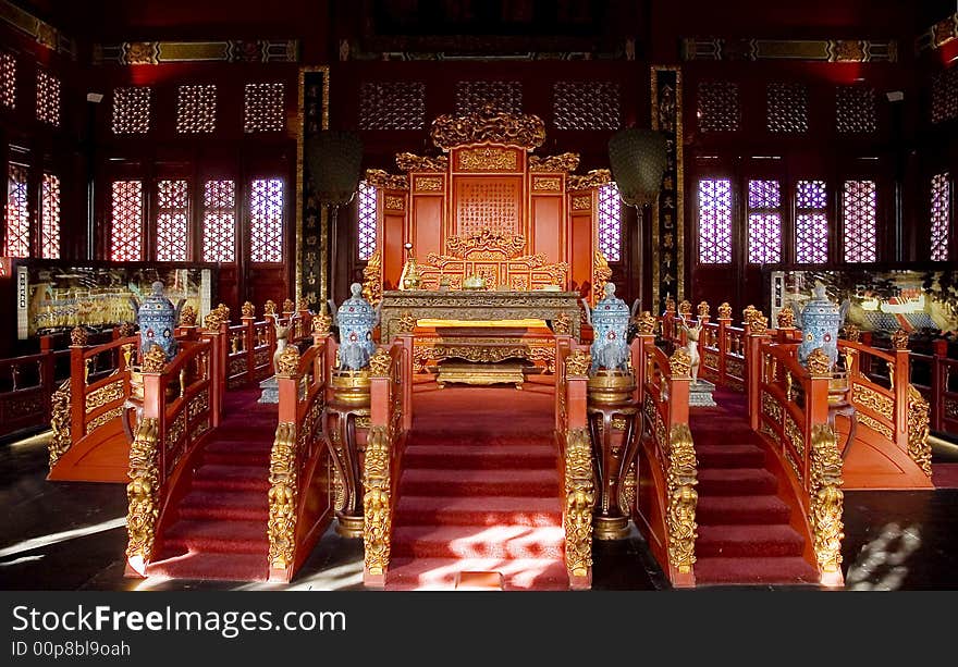 Imperial Throne,Desk and folding screens. Imperial Throne,Desk and folding screens