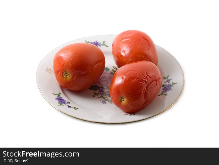 Pickled tomatoes close-up