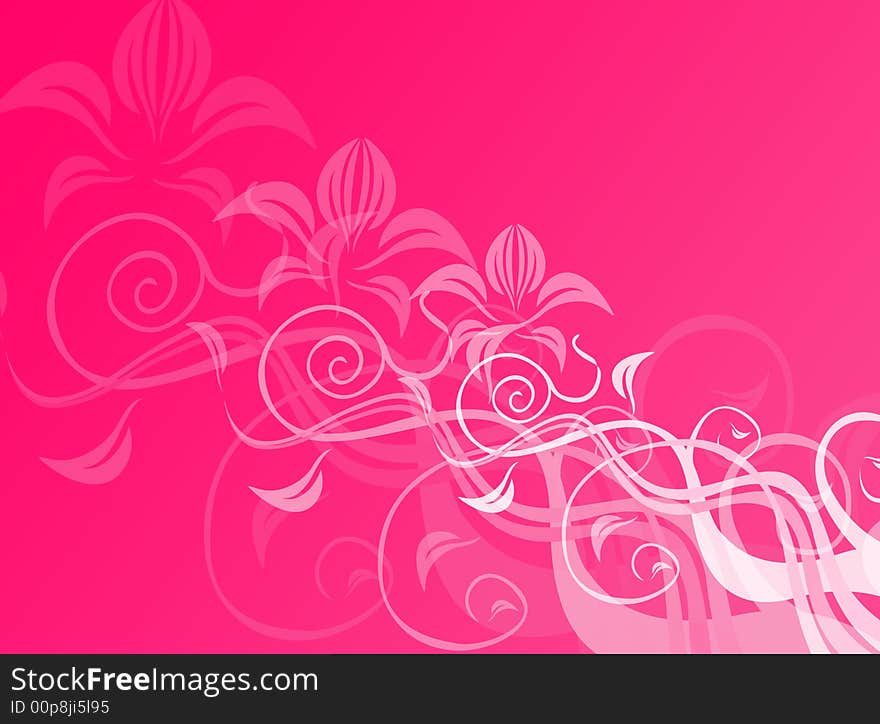 Floral decoration in pink for a colorful background. Floral decoration in pink for a colorful background