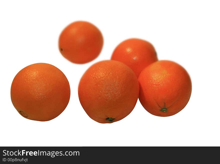 Five juicy oranges