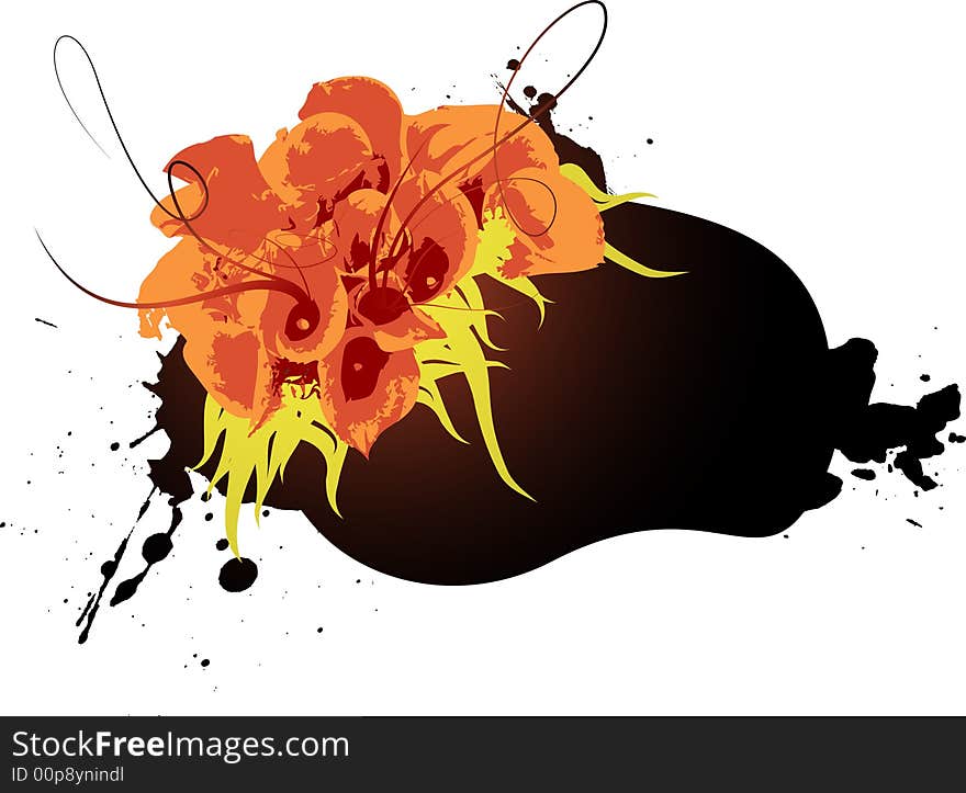 this image contains abstract floral elements and text place. this image contains abstract floral elements and text place