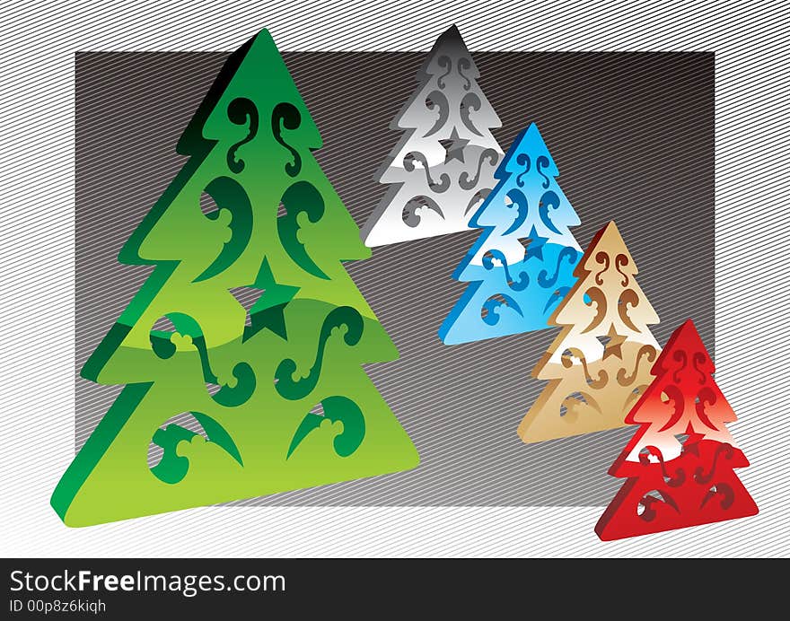 Vector 3d christmas tree