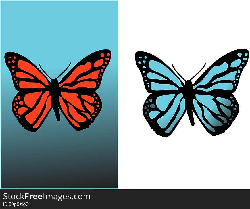 Background with butterfly animal illustration