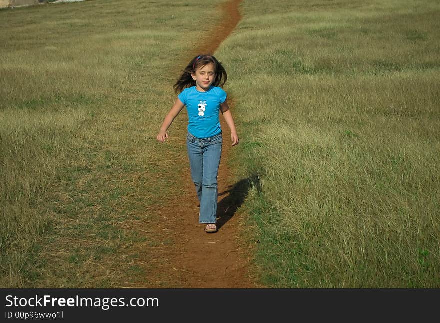 Beautiful girl running