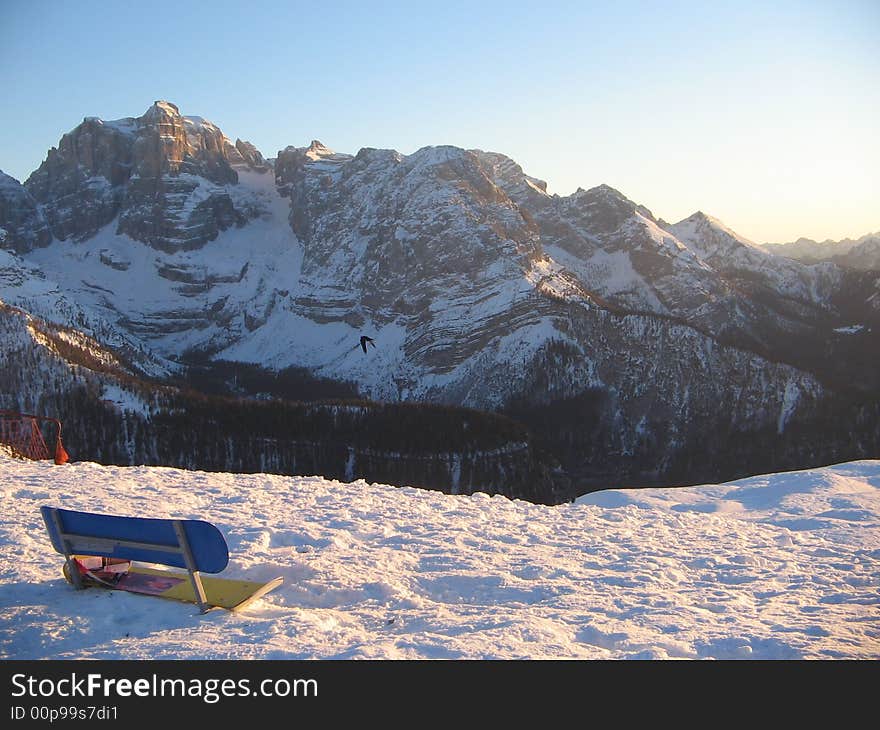 Snowboard Park Bench