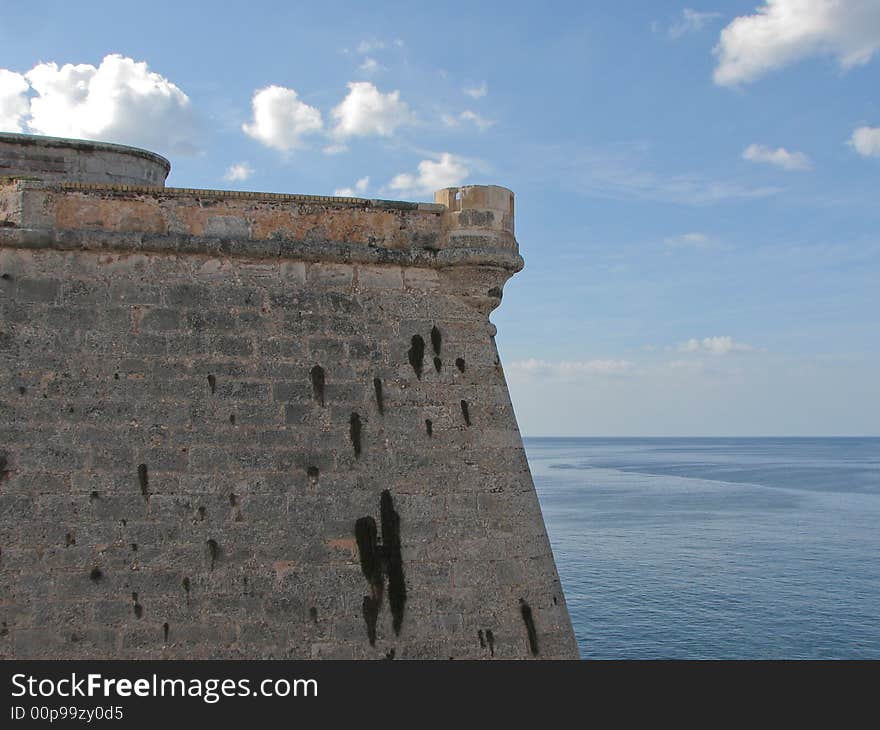 Walls of a fortress against the sky