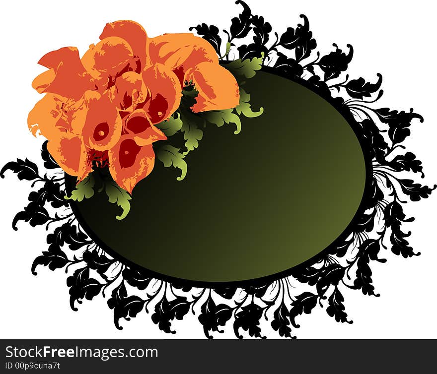 Orange frame floral