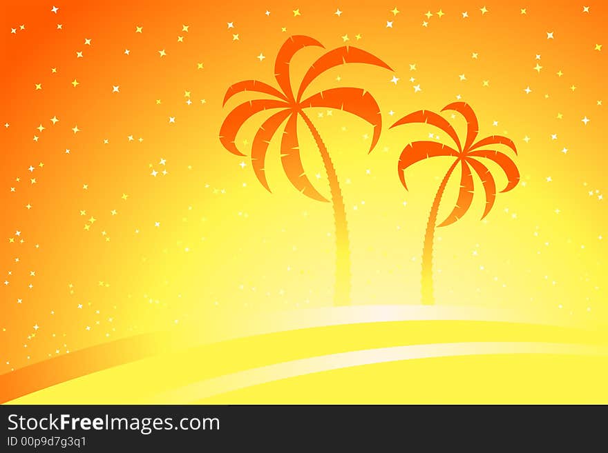 Vector illustration of palm trees