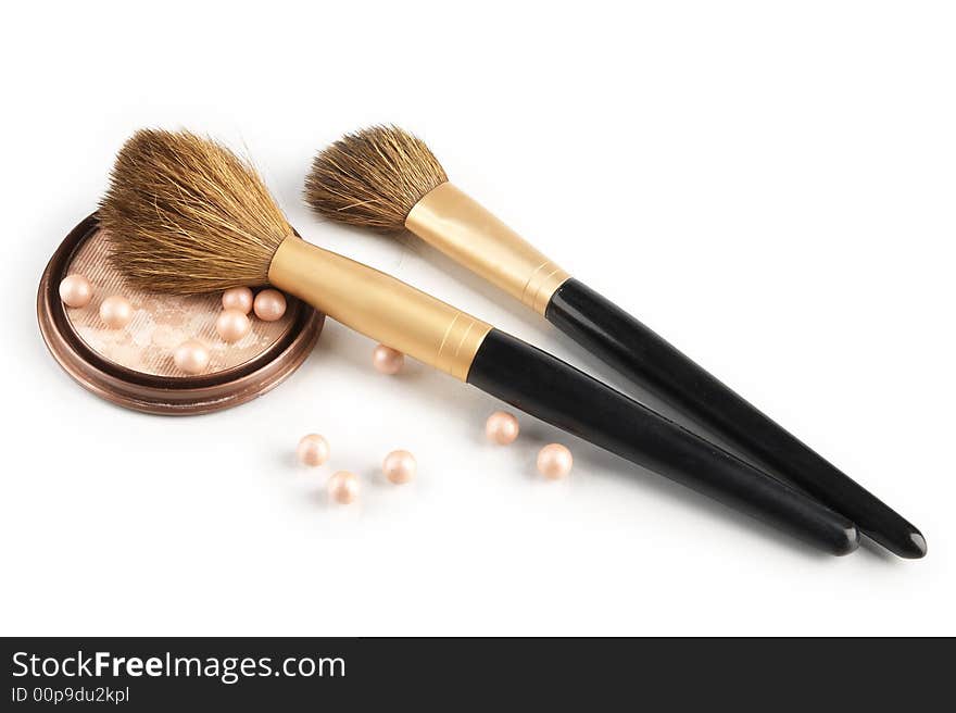 Still life with cosmetics on the white background