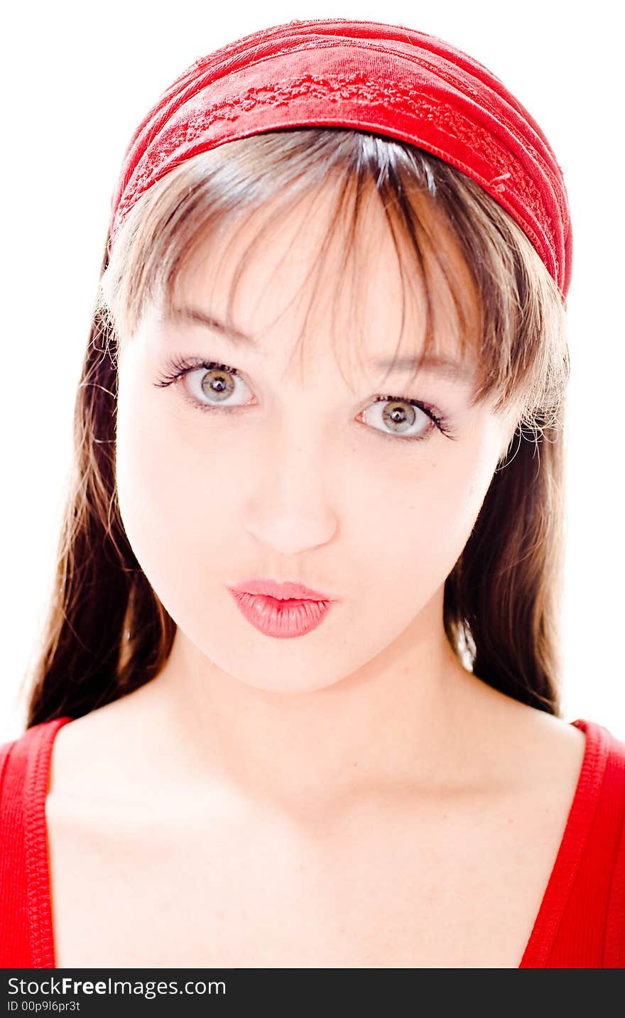 A young woman posing in the studio.