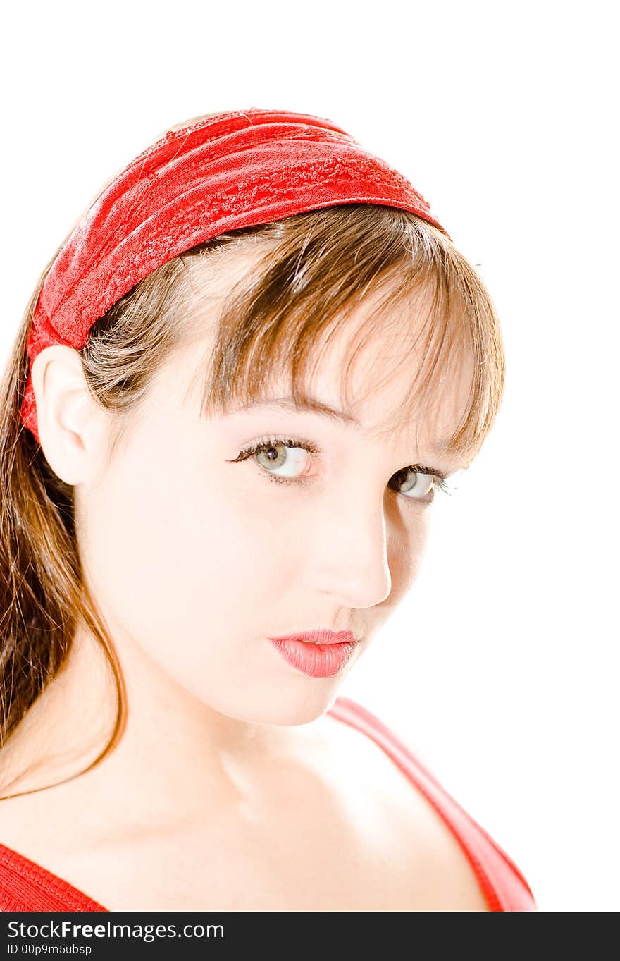 A young woman posing in the studio.