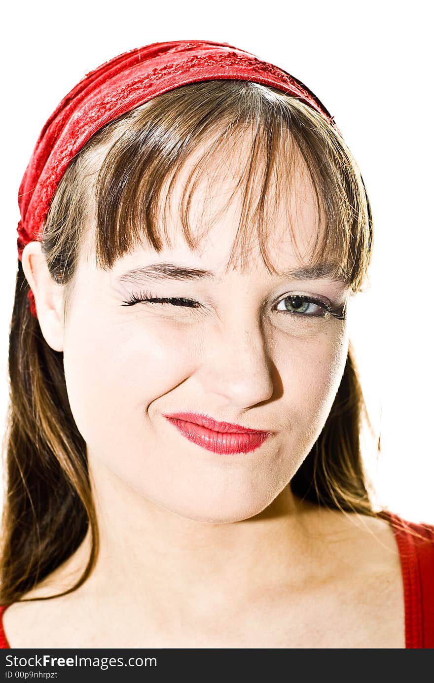 A young woman posing in the studio.