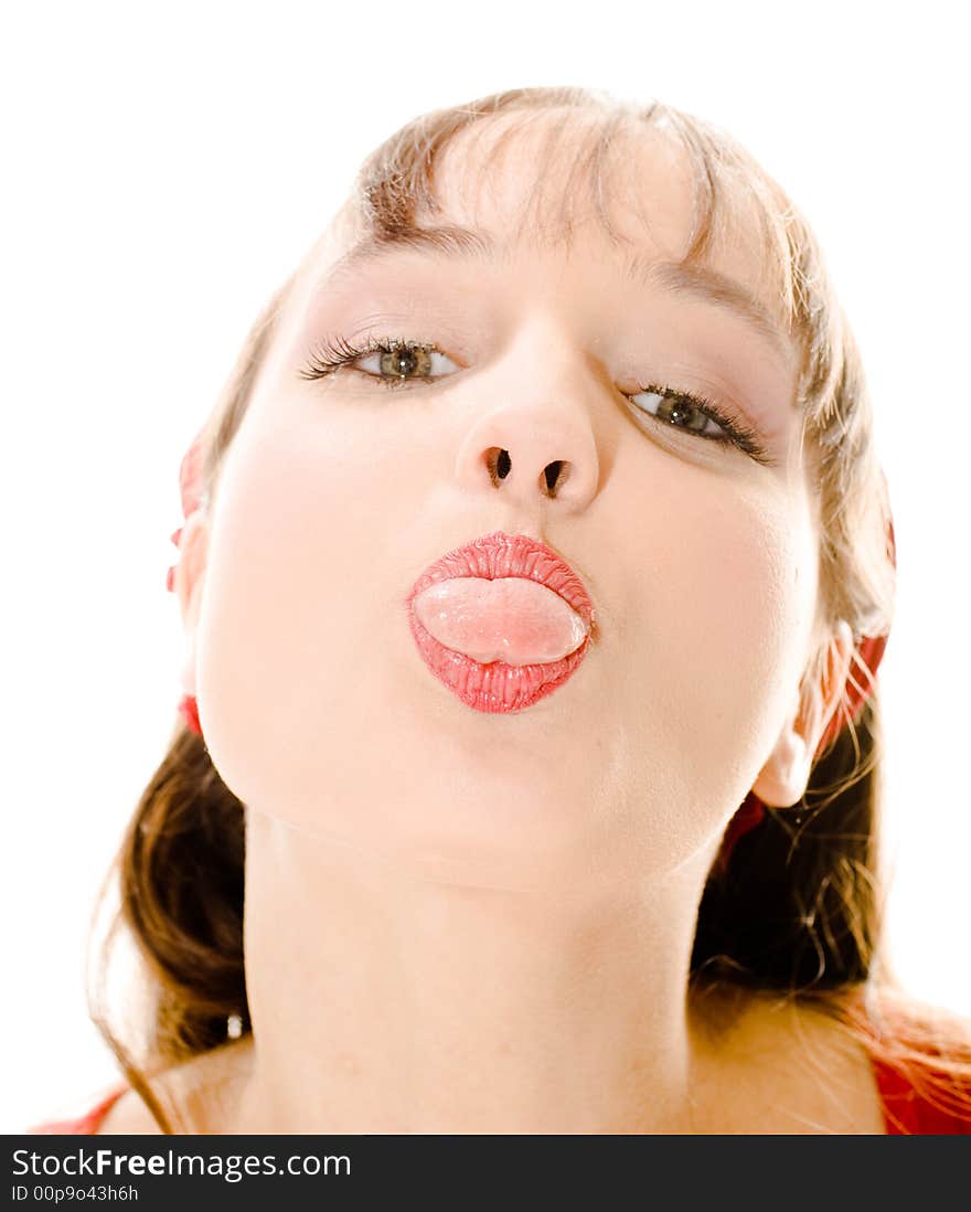 A young woman posing in the studio.