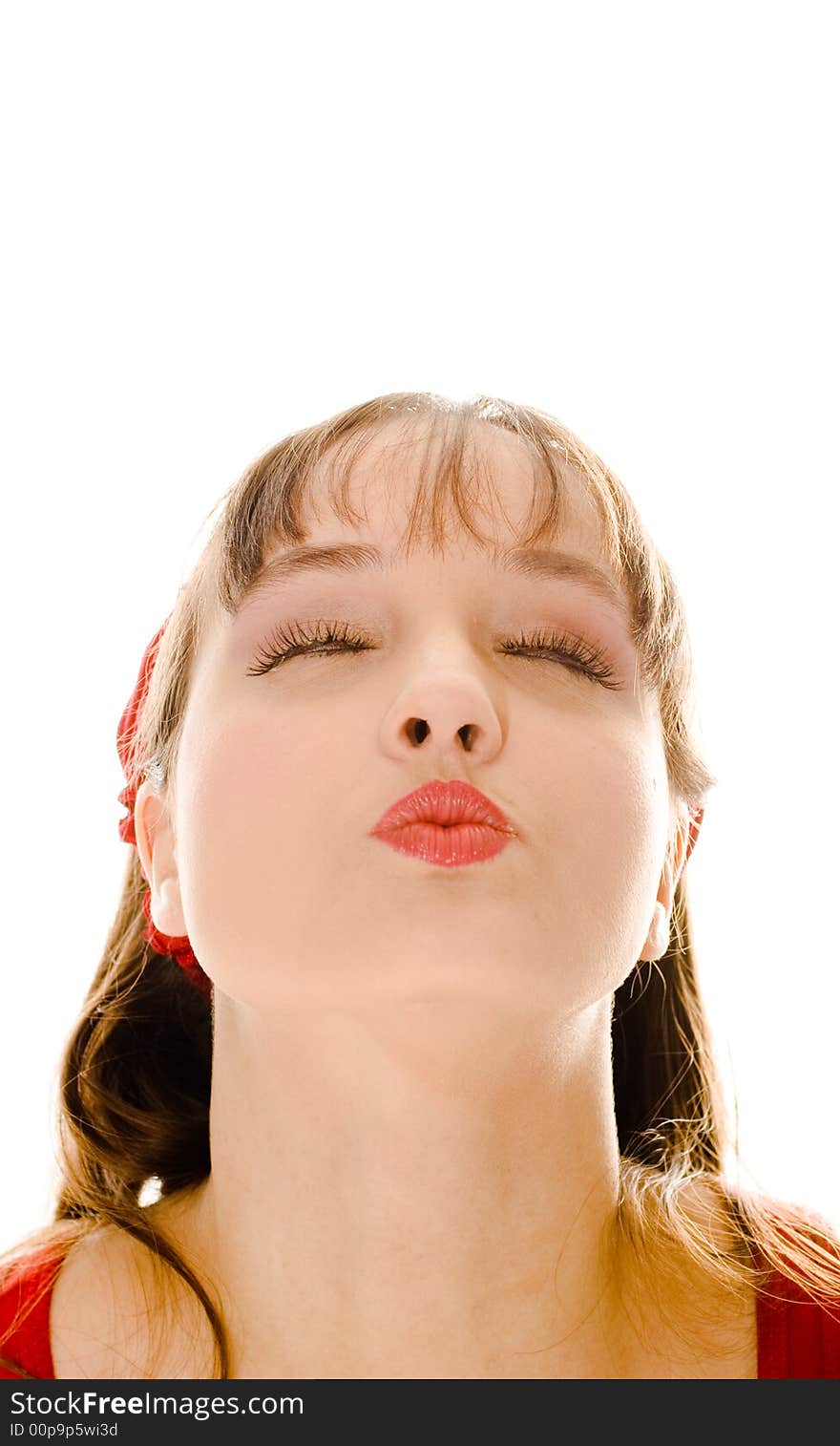 A young woman posing in the studio.