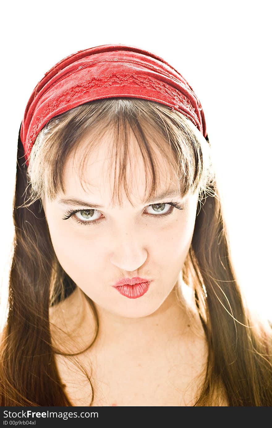 A young woman posing in the studio.