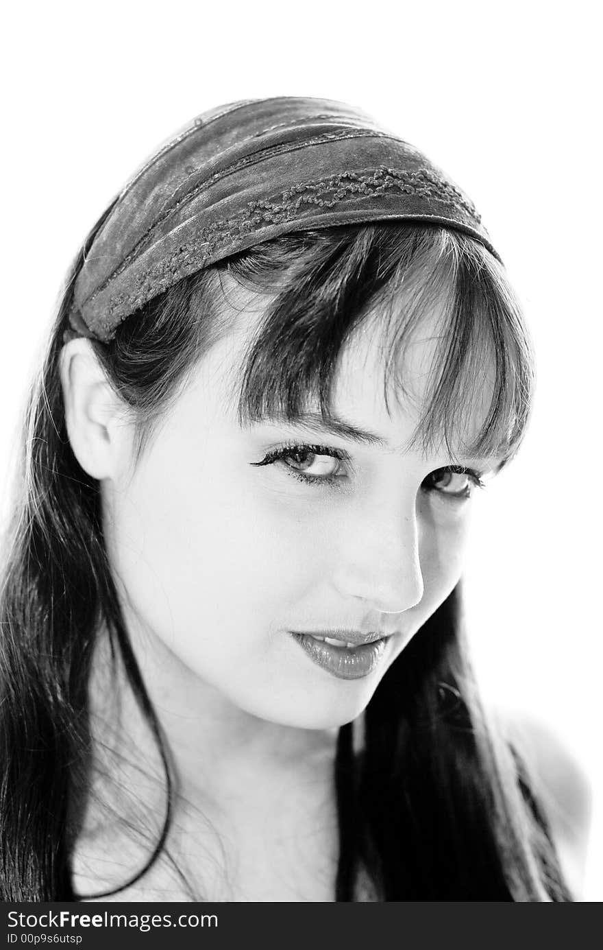 A young woman posing in the studio.