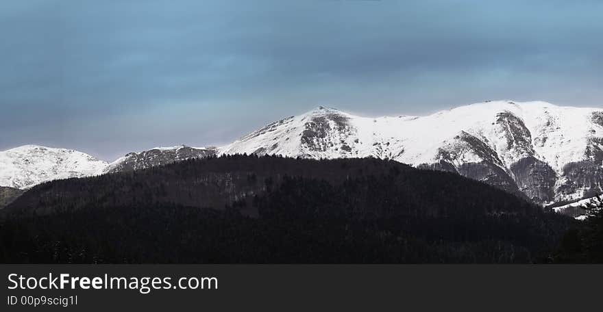 Panorama of Mount cimone in the appenini alps, italy. Panorama of Mount cimone in the appenini alps, italy