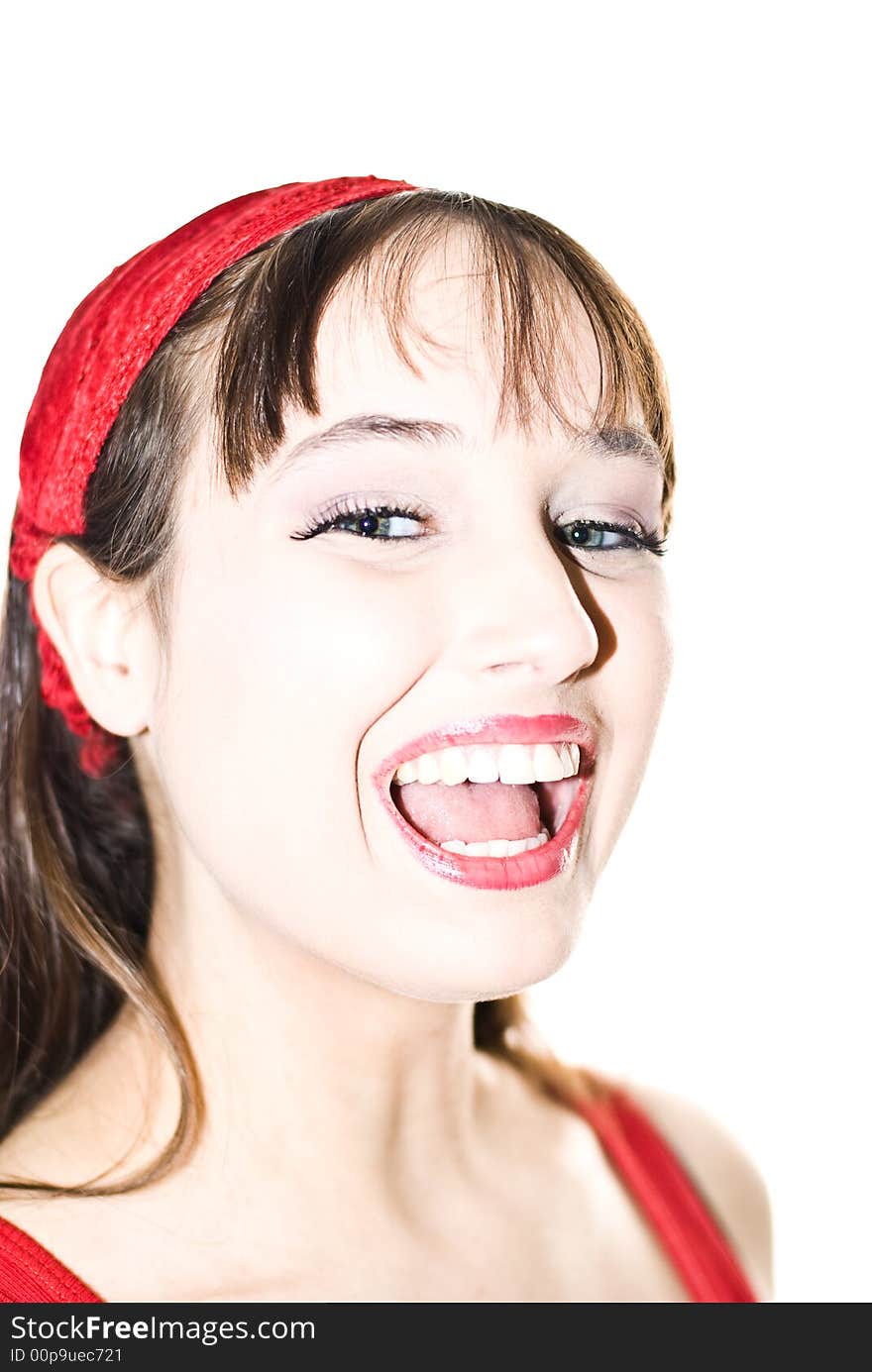 A young woman posing in the studio.