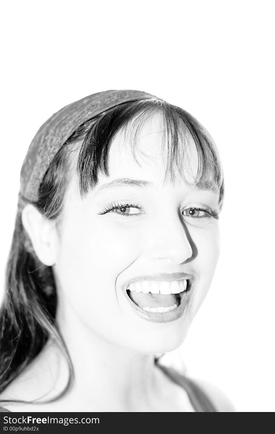 A young woman posing in the studio.