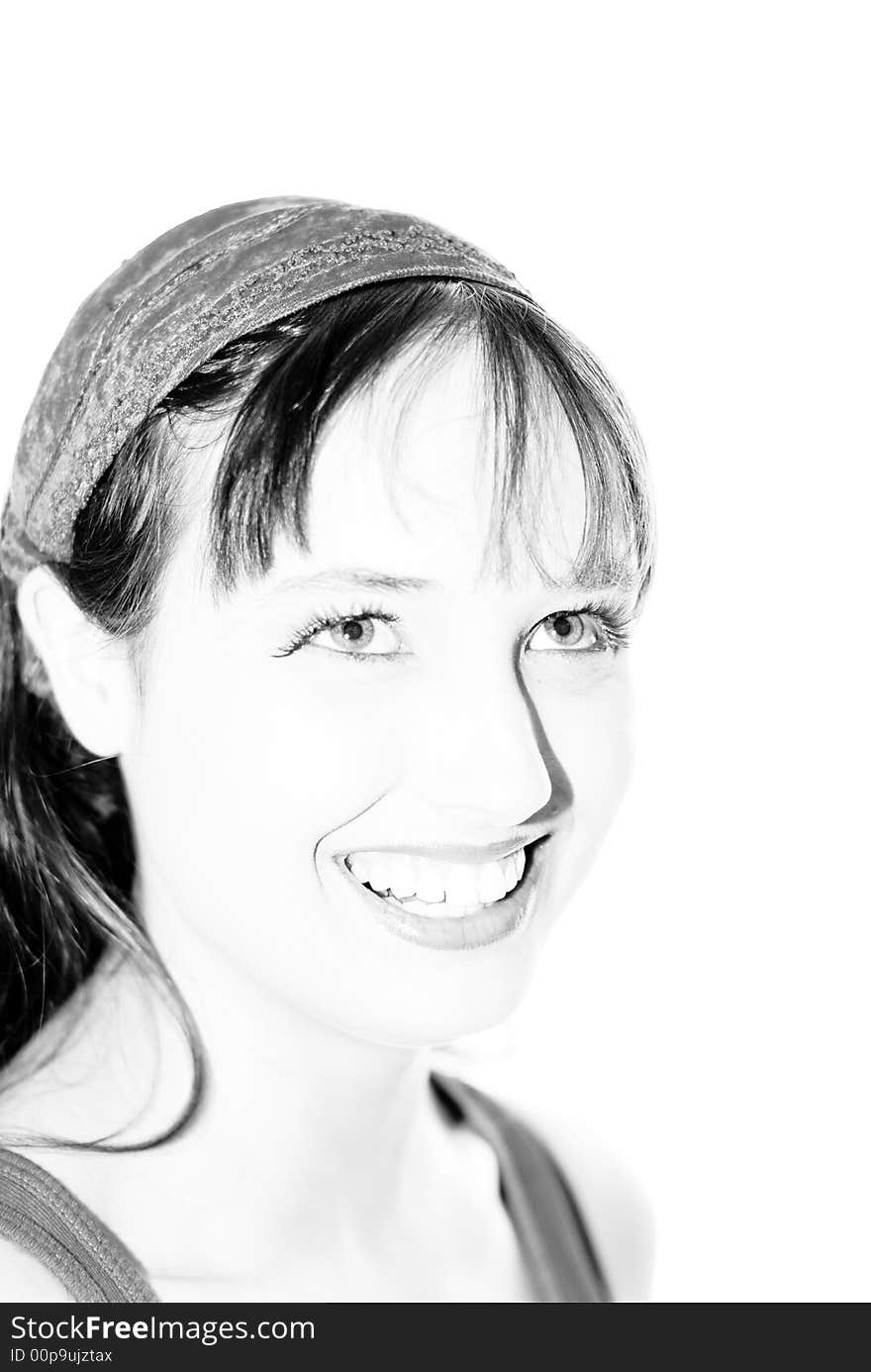 A young woman posing in the studio.