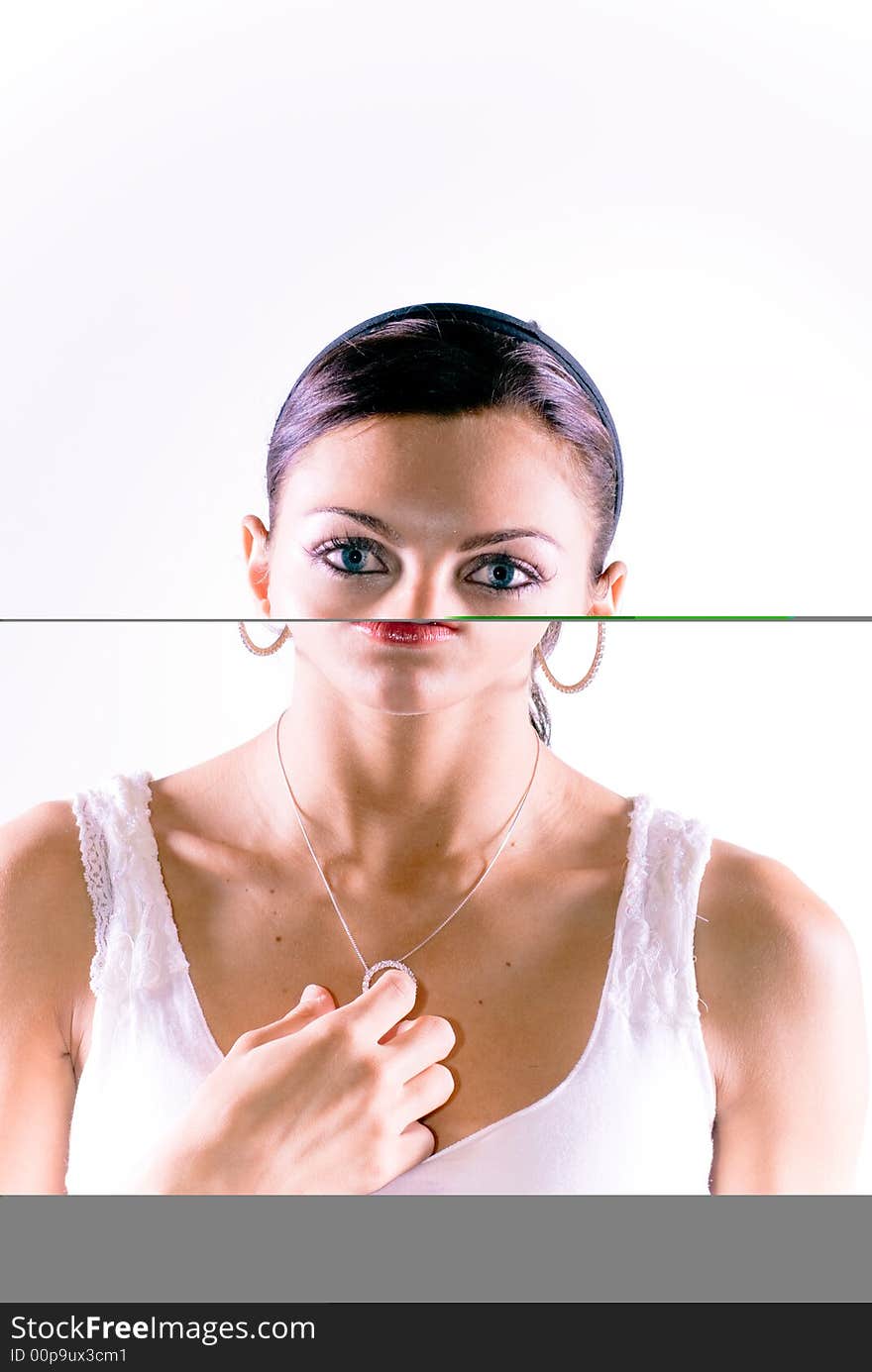 A young woman posing in the studio.