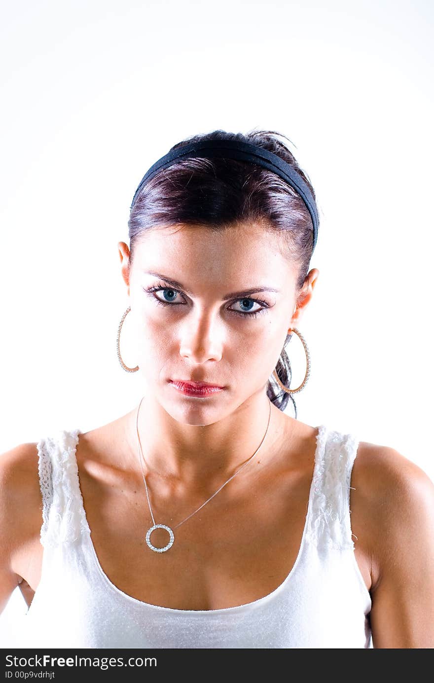 A young woman posing in the studio.