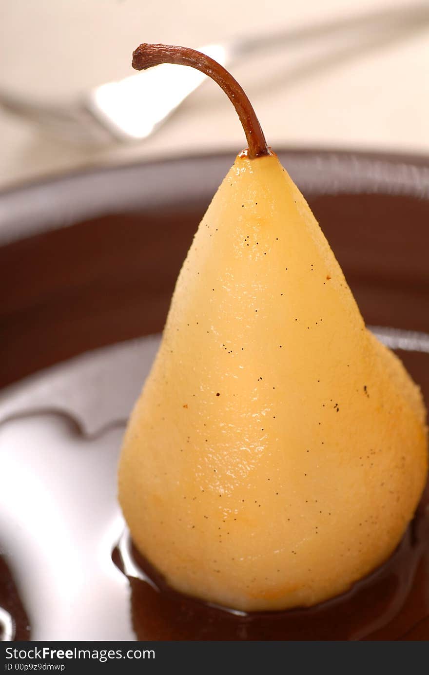 Bartlett Pear Poached In White Wine