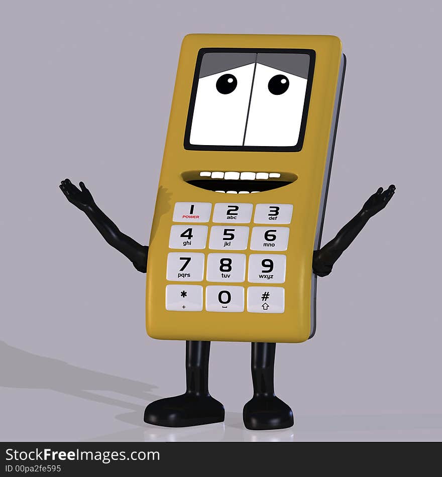 Cell phone with cute and funny emotional face