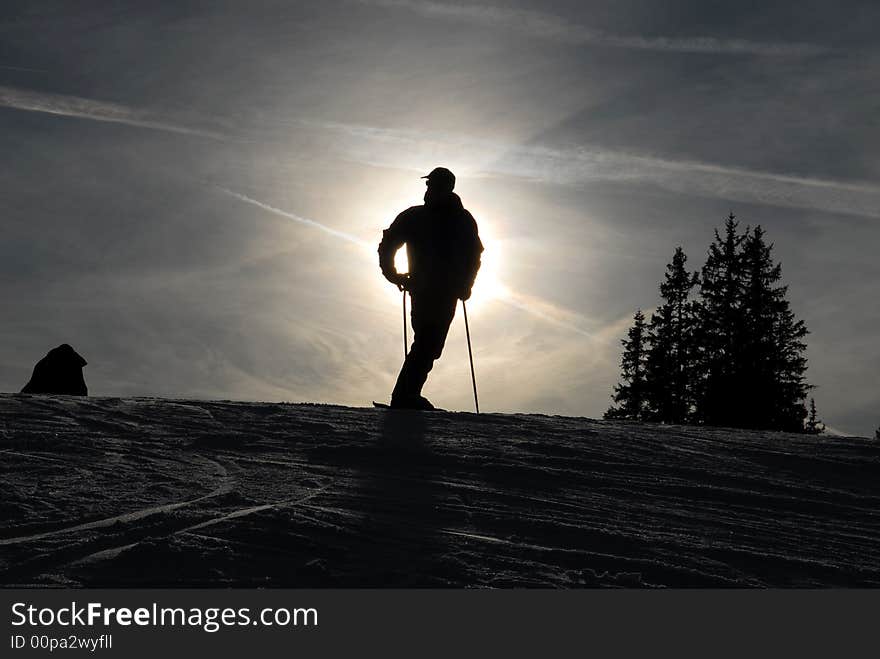 Skiers on the slope