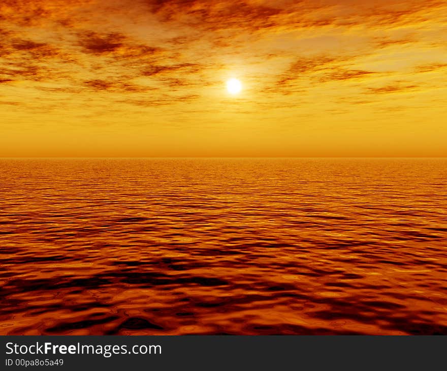 Wonderful sunset over the sea