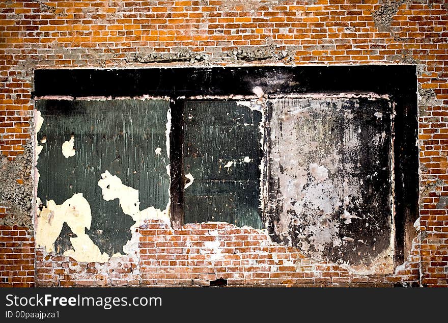 Brick wall from a building that burned down. Brick wall from a building that burned down