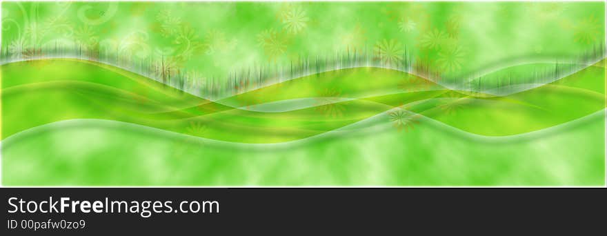 Green background with many flowers. Green background with many flowers