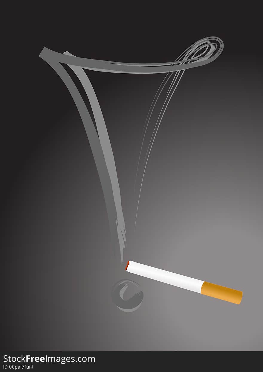 Cigarette with exclamation mark