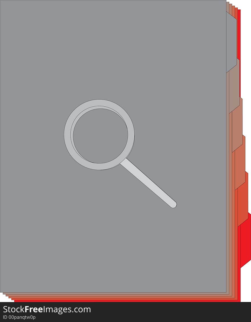 Illustration of a folders with magnifier