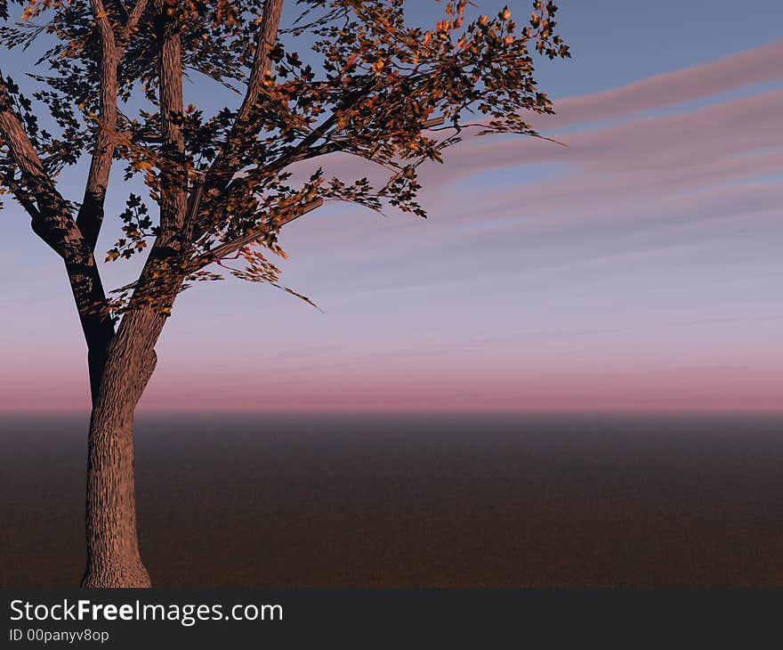 A background Tree on evening Horizon. A background Tree on evening Horizon