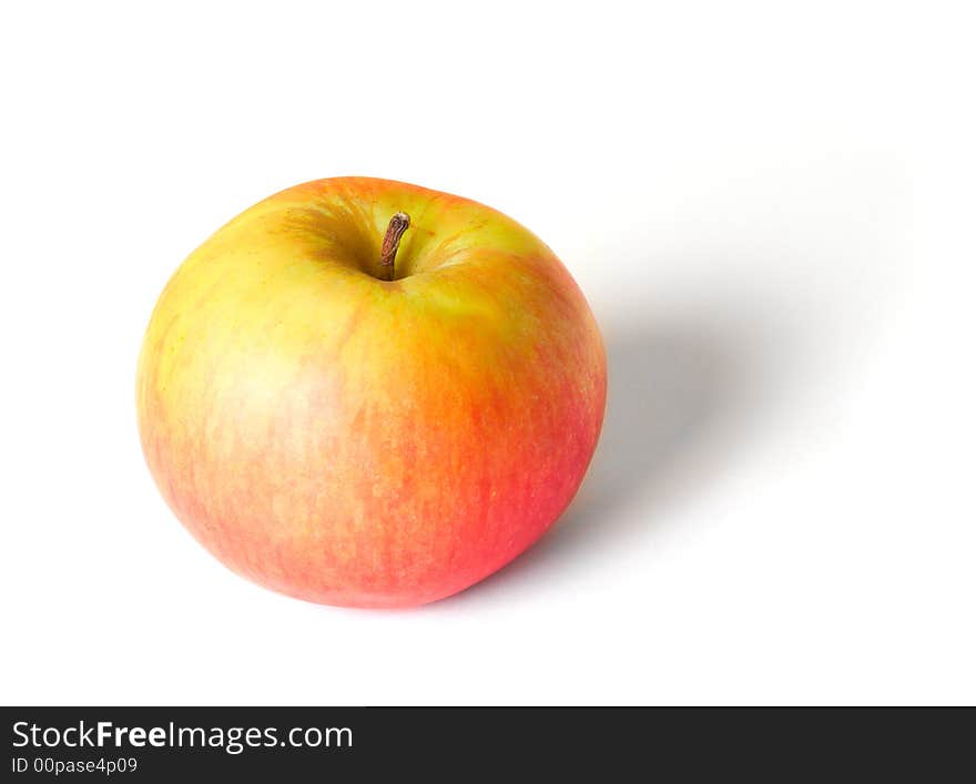 Red apple on white background