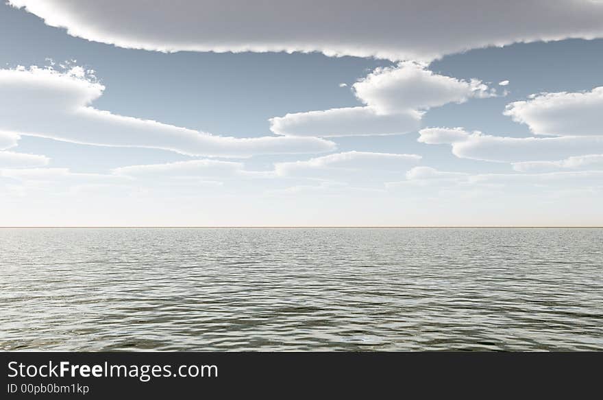 Beautiful seascape with white clouds. Beautiful seascape with white clouds