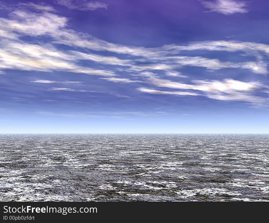 Beautiful winter landscape. 3d image