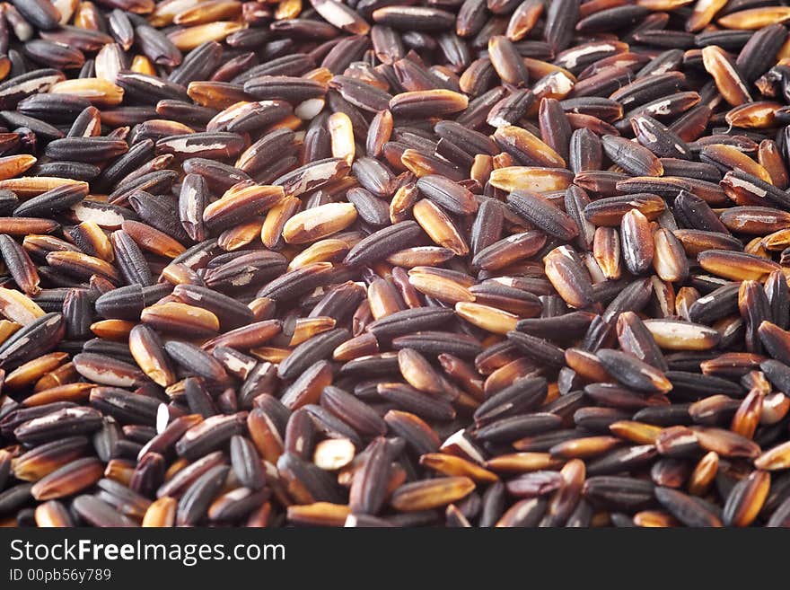 Close up of thai black rice.