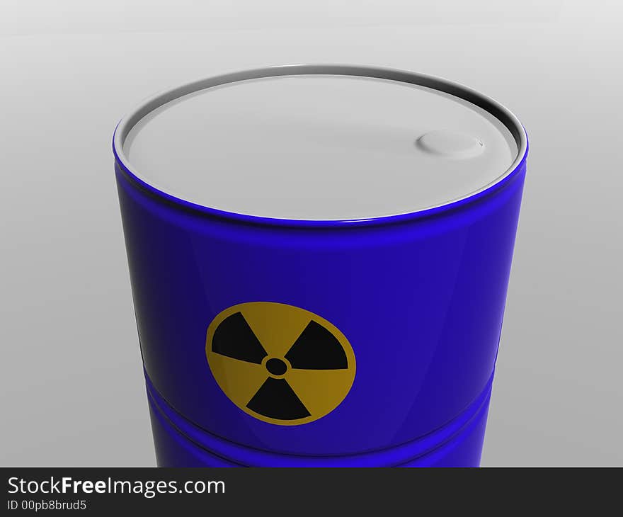 Barrel with symbol three dimensional model